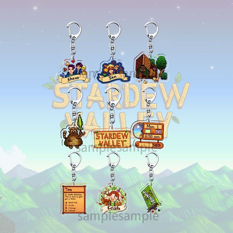 Farming Japan - スターデューバレー ピクセルアクリルキーホルダー シェーン サム リア ファームゲーム